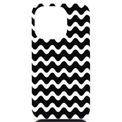 Wave Pattern Wavy Halftone Iphone 14 Pro Black Uv Print Case by Loisa77