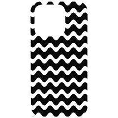 Wave Pattern Wavy Halftone Iphone 15 Pro Black Uv Print Pc Hardshell Case by Loisa77