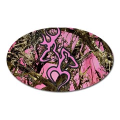 Pink Browning Deer Glitter Camo Camouflage Oval Magnet