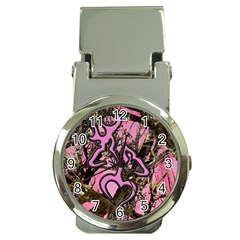 Pink Browning Deer Glitter Camo Camouflage Money Clip Watches by Loisa77