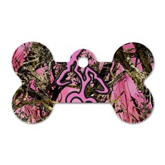 Pink Browning Deer Glitter Camo Camouflage Dog Tag Bone (one Side) by Loisa77