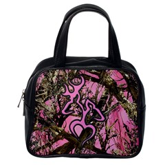 Pink Browning Deer Glitter Camo Camouflage Classic Handbag (one Side) by Loisa77