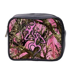 Pink Browning Deer Glitter Camo Camouflage Mini Toiletries Bag (two Sides) by Loisa77