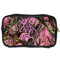 Pink Browning Deer Glitter Camo Camouflage Toiletries Bag (two Sides) by Loisa77