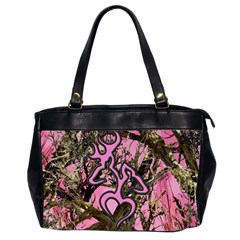 Pink Browning Deer Glitter Camo Camouflage Oversize Office Handbag (2 Sides) by Loisa77