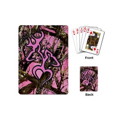 Pink Browning Deer Glitter Camo Camouflage Playing Cards Single Design (mini) by Loisa77