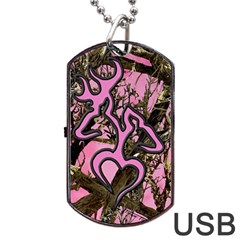 Pink Browning Deer Glitter Camo Camouflage Dog Tag Usb Flash (two Sides) by Loisa77