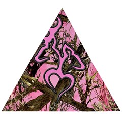 Pink Browning Deer Glitter Camo Camouflage Wooden Puzzle Triangle by Loisa77