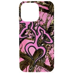 Pink Browning Deer Glitter Camo Camouflage Iphone 15 Pro Max Black Uv Print Pc Hardshell Case by Loisa77