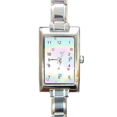 Stars Cute Pastel Pattern Rainbow Rectangle Italian Charm Watch by Loisa77