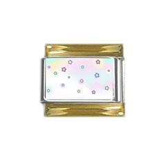 Stars Cute Pastel Pattern Rainbow Gold Trim Italian Charm (9mm) by Loisa77