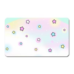 Stars Cute Pastel Pattern Rainbow Magnet (rectangular) by Loisa77