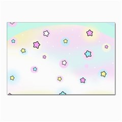 Stars Cute Pastel Pattern Rainbow Postcard 4 x 6  (pkg Of 10) by Loisa77