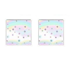 Stars Cute Pastel Pattern Rainbow Cufflinks (square) by Loisa77