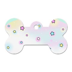 Stars Cute Pastel Pattern Rainbow Dog Tag Bone (two Sides) by Loisa77