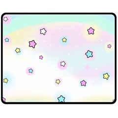 Stars Cute Pastel Pattern Rainbow Fleece Blanket (medium) by Loisa77