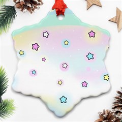 Stars Cute Pastel Pattern Rainbow Snowflake Ornament (two Sides)