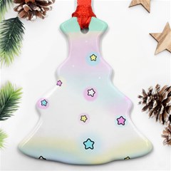 Stars Cute Pastel Pattern Rainbow Christmas Tree Ornament (two Sides)