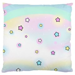 Stars Cute Pastel Pattern Rainbow Large Cushion Case (one Side) by Loisa77