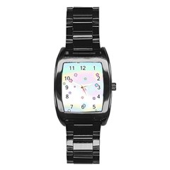 Stars Cute Pastel Pattern Rainbow Stainless Steel Barrel Watch by Loisa77