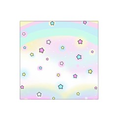 Stars Cute Pastel Pattern Rainbow Satin Bandana Scarf 22  X 22 