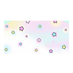 Stars Cute Pastel Pattern Rainbow Satin Wrap 35  X 70 