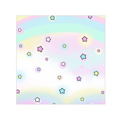 Stars Cute Pastel Pattern Rainbow Square Satin Scarf (30  X 30 ) by Loisa77