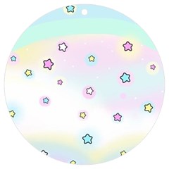 Stars Cute Pastel Pattern Rainbow Uv Print Acrylic Ornament Round by Loisa77