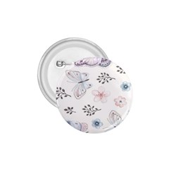 Butterflies Cute Flower Pastel Pattern 1 75  Buttons by Loisa77