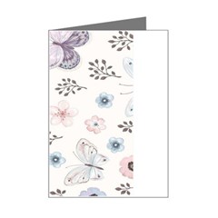 Butterflies Cute Flower Pastel Pattern Mini Greeting Card