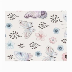 Butterflies Cute Flower Pastel Pattern Small Glasses Cloth by Loisa77