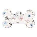 Butterflies Cute Flower Pastel Pattern Dog Tag Bone (Two Sides) Front