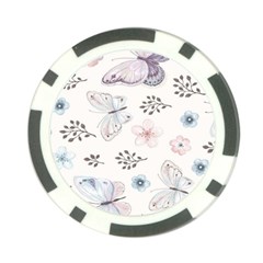 Butterflies Cute Flower Pastel Pattern Poker Chip Card Guard by Loisa77