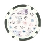 Butterflies Cute Flower Pastel Pattern Poker Chip Card Guard Back