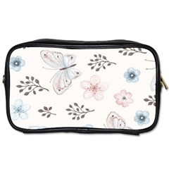 Butterflies Cute Flower Pastel Pattern Toiletries Bag (two Sides) by Loisa77