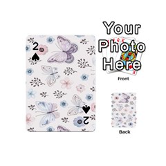 Butterflies Cute Flower Pastel Pattern Playing Cards 54 Designs (mini)