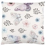 Butterflies Cute Flower Pastel Pattern Standard Premium Plush Fleece Cushion Case (Two Sides) Front