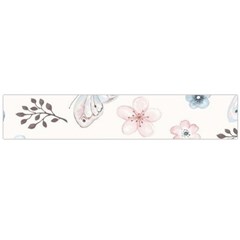 Butterflies Cute Flower Pastel Pattern Large Premium Plush Fleece Scarf 