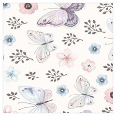 Butterflies Cute Flower Pastel Pattern Lightweight Scarf  by Loisa77