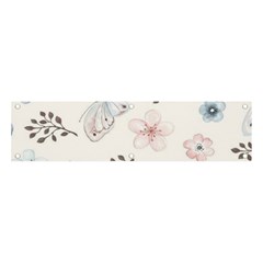 Butterflies Cute Flower Pastel Pattern Banner And Sign 4  X 1  by Loisa77