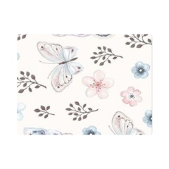 Butterflies Cute Flower Pastel Pattern Premium Plush Fleece Blanket (mini) by Loisa77