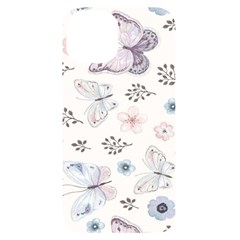 Butterflies Cute Flower Pastel Pattern Iphone 14 Black Uv Print Case by Loisa77