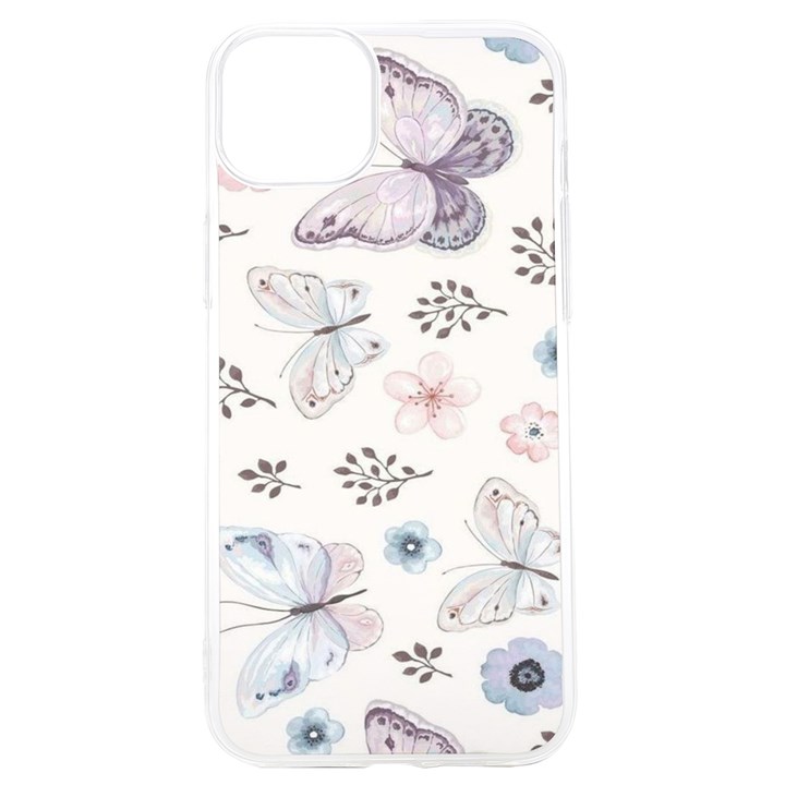 Butterflies Cute Flower Pastel Pattern iPhone 15 Pro TPU UV Print Case