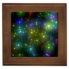 Stars Coloured Lights Background Framed Tile