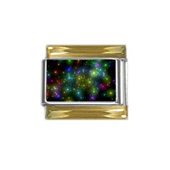 Stars Coloured Lights Background Gold Trim Italian Charm (9mm) by Loisa77