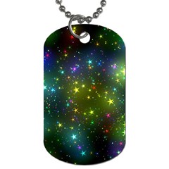 Stars Coloured Lights Background Dog Tag (one Side)