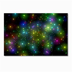 Stars Coloured Lights Background Postcard 4 x 6  (pkg Of 10) by Loisa77