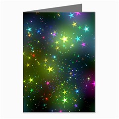 Stars Coloured Lights Background Greeting Card by Loisa77