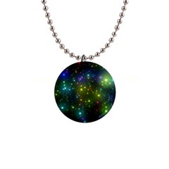 Stars Coloured Lights Background 1  Button Necklace