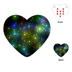 Stars Coloured Lights Background Playing Cards Single Design (heart)